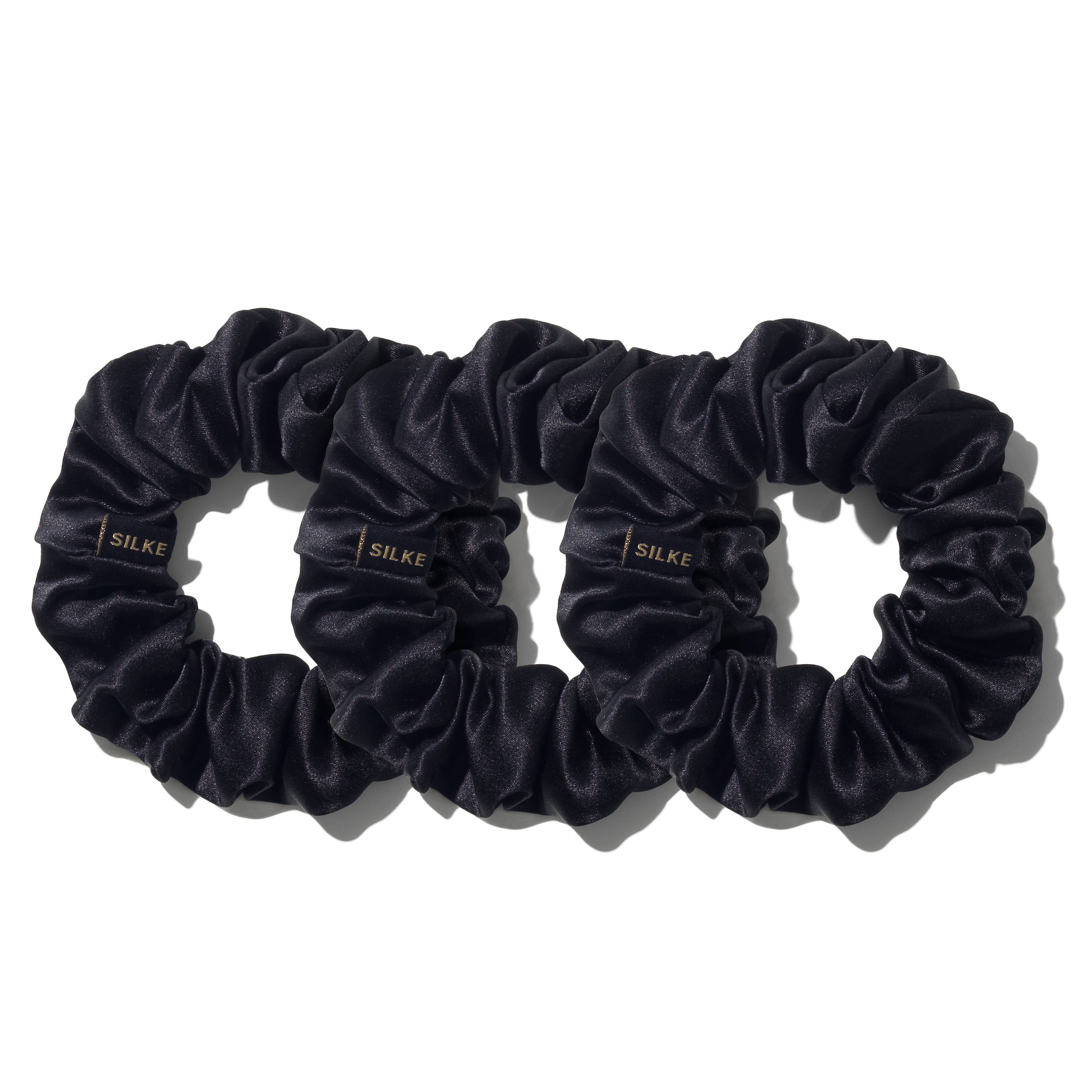 SILKE LARGE SCRUNCHIES - BLACK