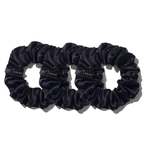 SILKE LARGE SCRUNCHIES - BLACK