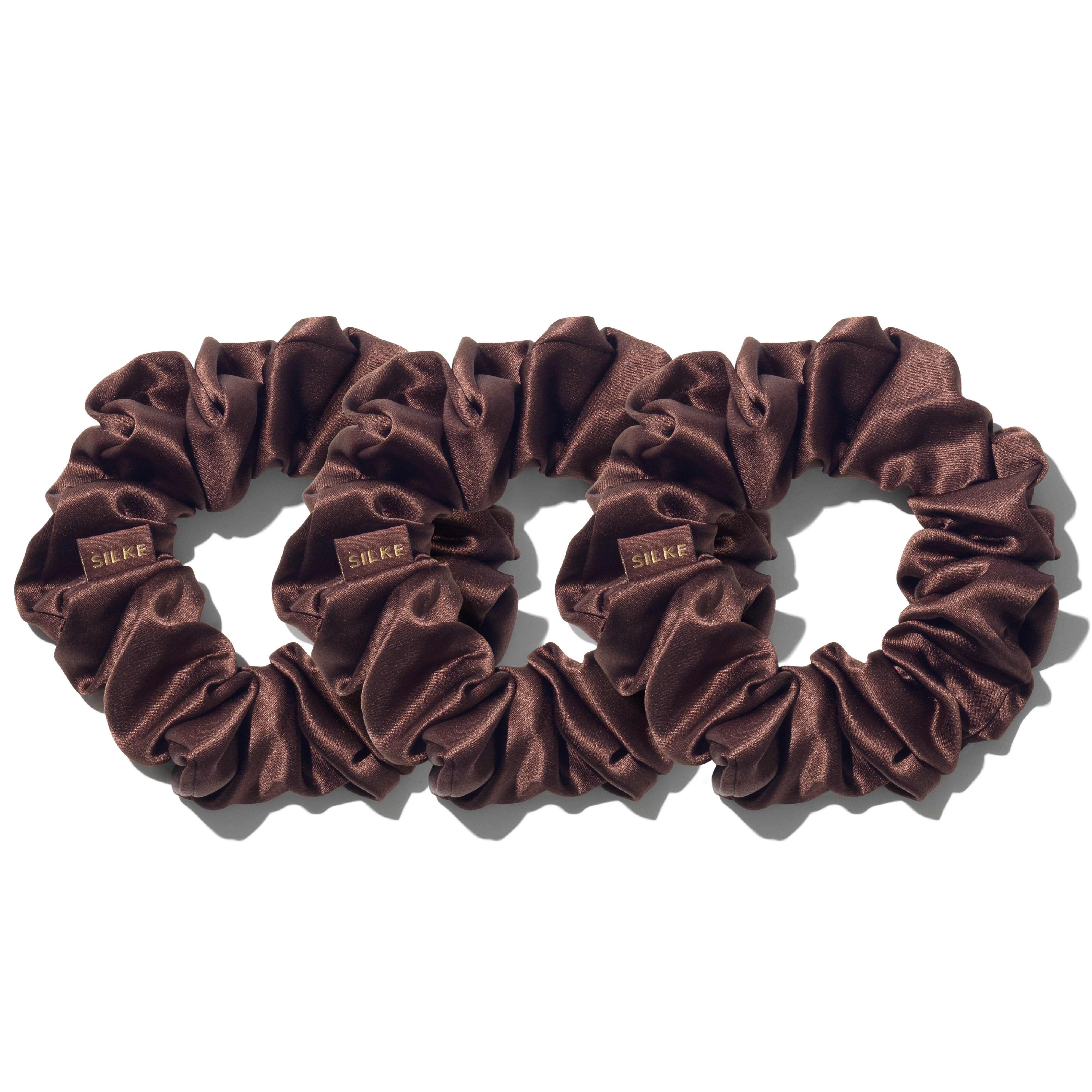 SILKE LARGE SCRUNCHIES - BROWN