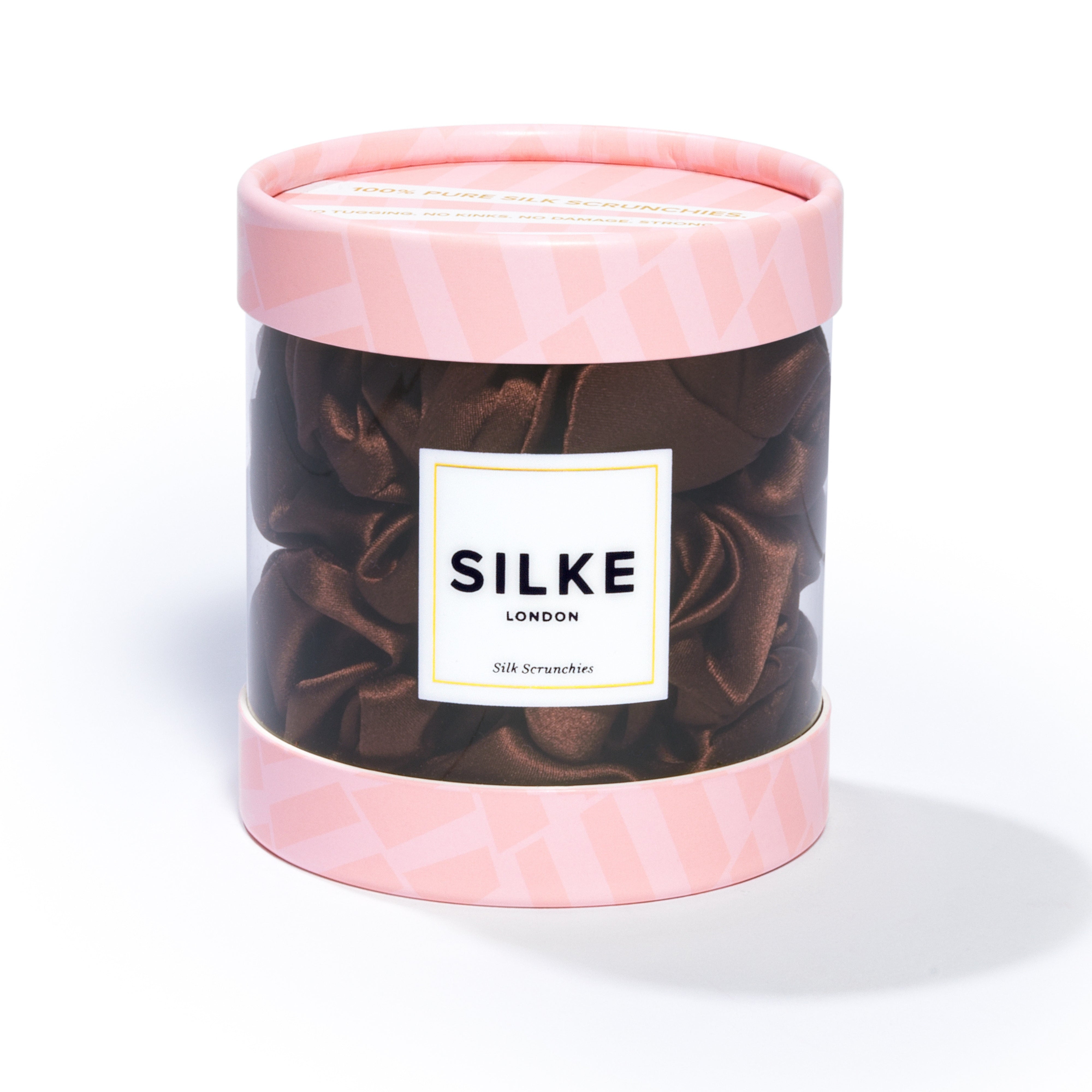 SILKE LARGE SCRUNCHIES - BROWN