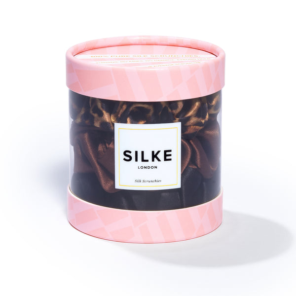 SILKE LARGE SCRUNCHIES - LEOPARD TONAL