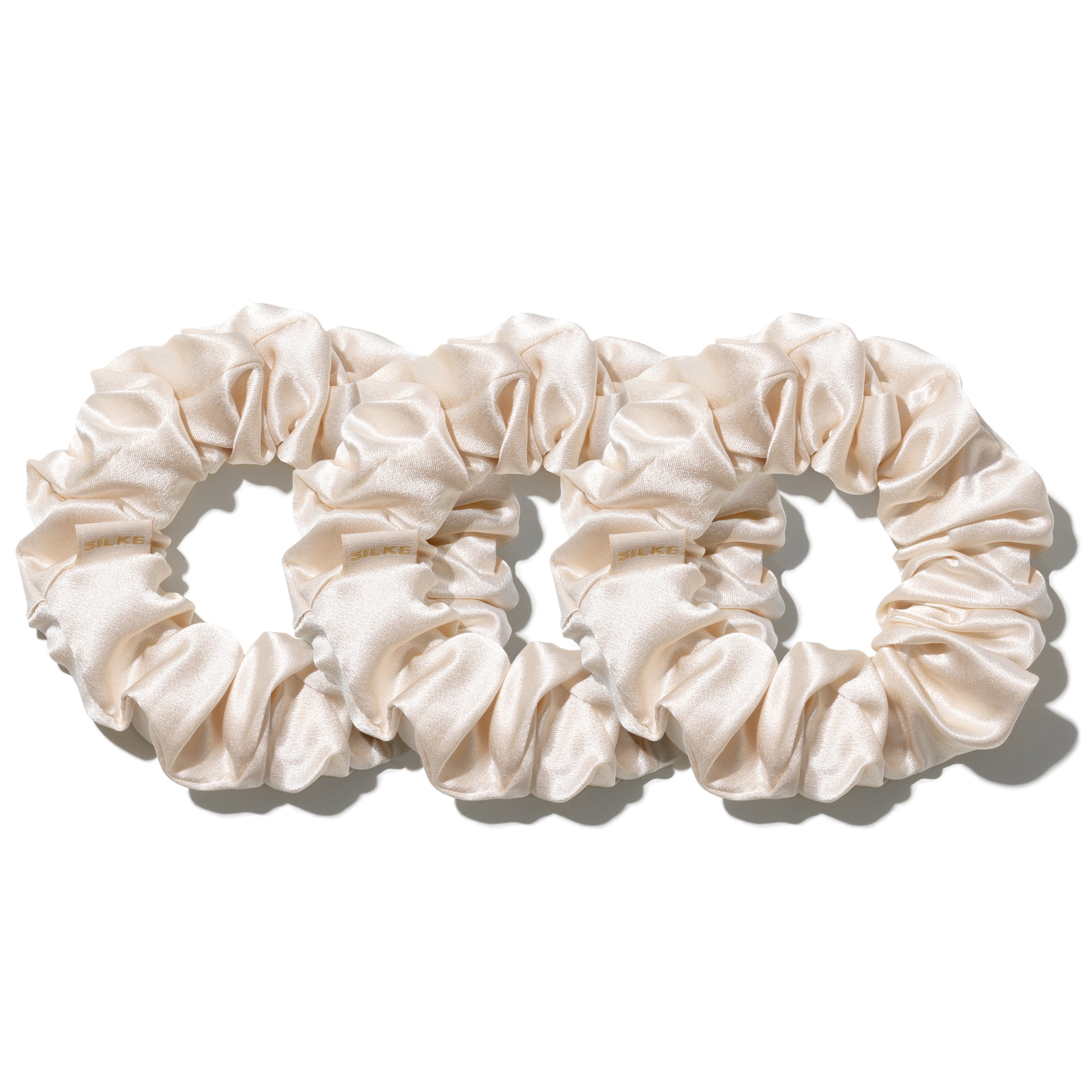 SILKE LARGE SCRUNCHIES - CHAMPAGNE