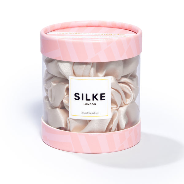 SILKE LARGE SCRUNCHIES - CHAMPAGNE