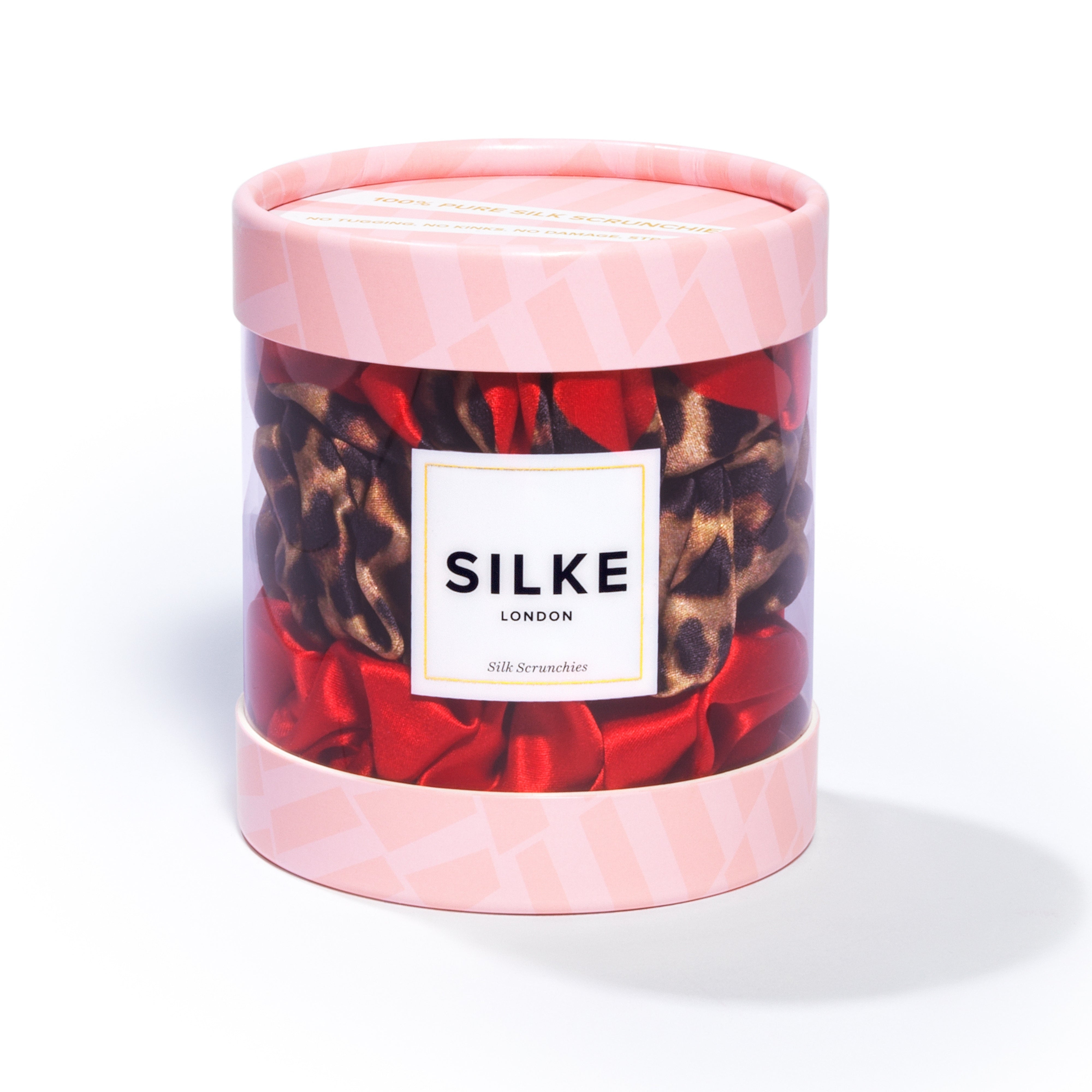 SILKE LARGE SCRUNCHIES -  LEOPARD RED